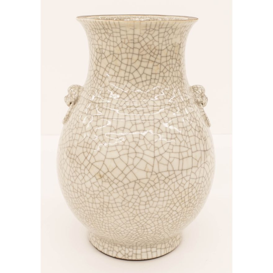 Chinese Qing Crackle Hu Form Large Vase