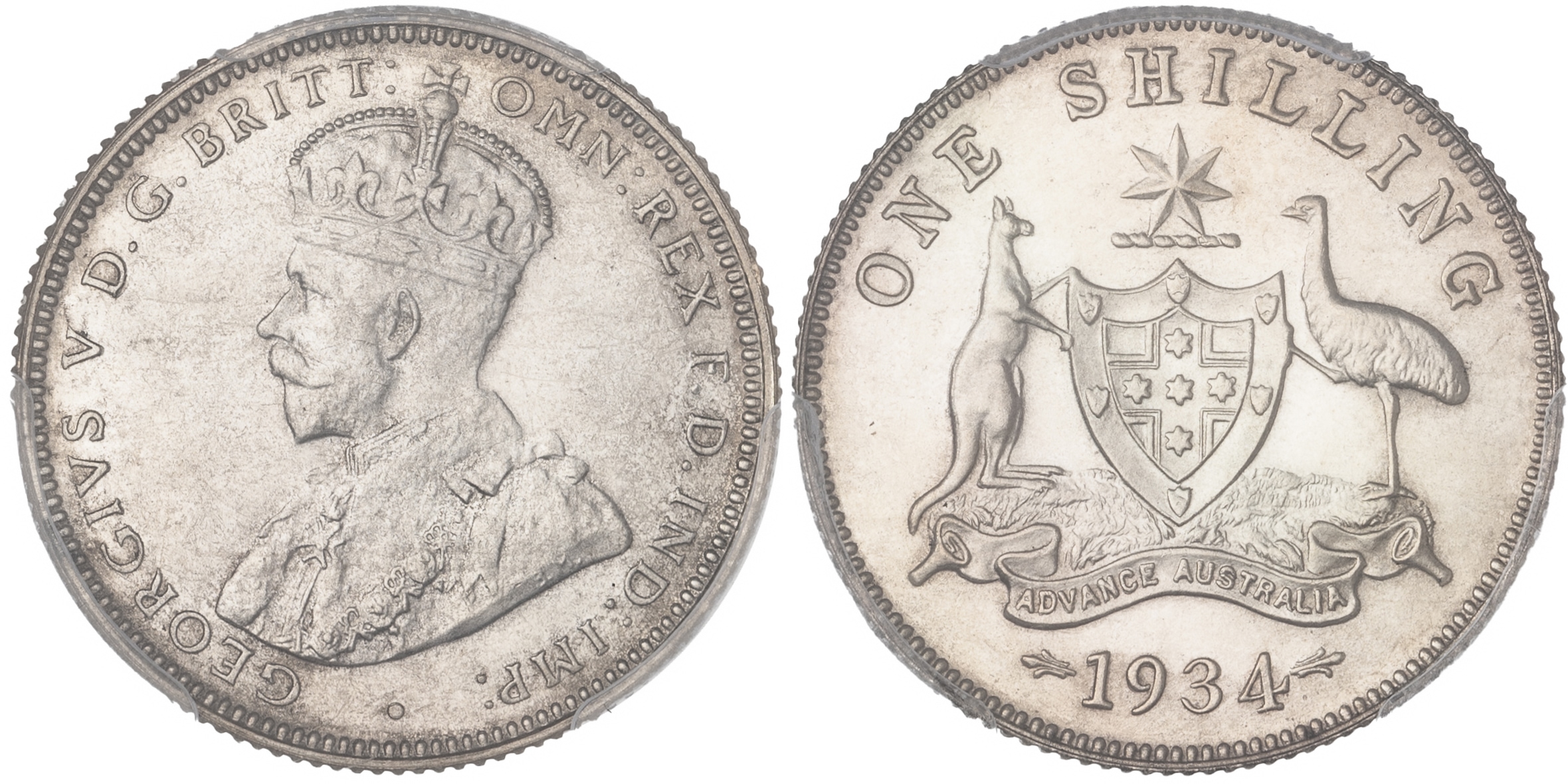 George V, Shilling, 1934, PCGS PR 65