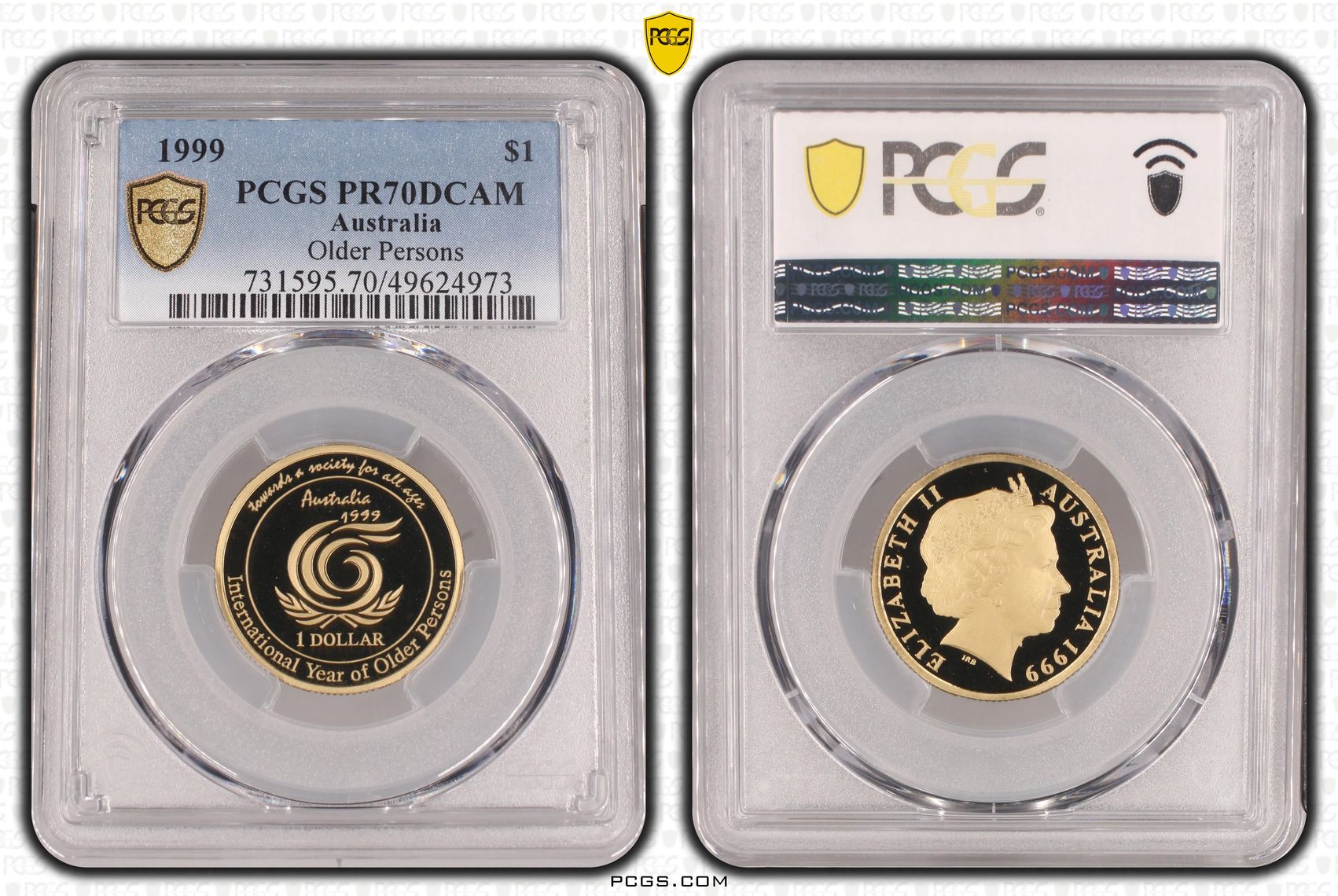 Older Persons POP 10/0, One Dollar, 1999, PCGS PR70DCAM