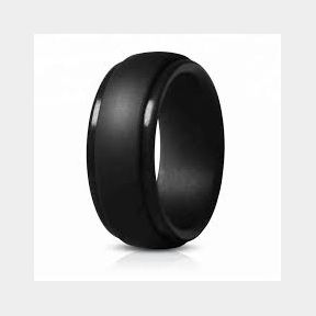 Silicone Ring - Men Single Black - Black - 1.814 cm - Bar 9901076964573- 51748/12116 SN B1 (S8)
