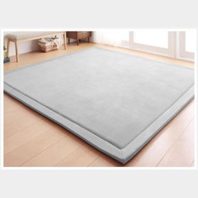 LOARTEE CORAL VELVET BABY CARPET KIDS PLAY AREA RUG TODDLER CRAWLING MAT, GRAY, 5'11" 6'7"