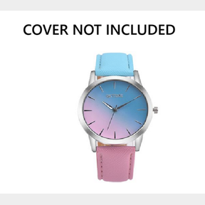 Women Wrist Watches Fashion Retro Rainbow Design Alloy Quartz Leather Band - Pink Blue - Unisex --(Back Cover Not Included)-Bar--Bar 9902042662455- 51745/26352
