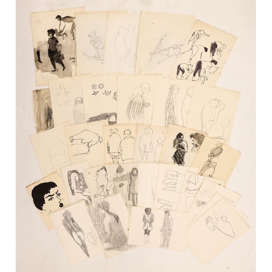 29pc William Cumming Sketchbook Drawings 12''x9'' Largest
