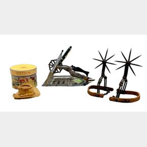 Unique Spurs, Ashtray, And Mini Hat Group