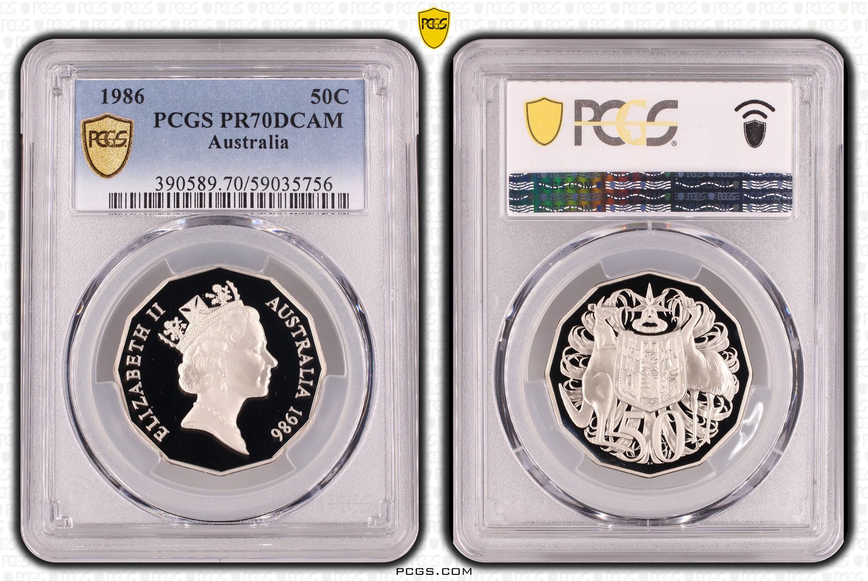 Fifty Cent, 1986, PCGS PR70DCAM