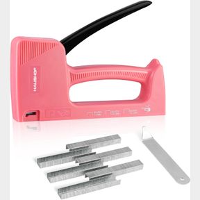 HAUSHOF LIGHT DUTY STAPLE GUN KIT, FITS JT21 STAPLES OF 1/4' & 5/16' & 3/8', INCLUDES 800 STAPLES OF 5/16' AND A STAPLE REMOVER, S