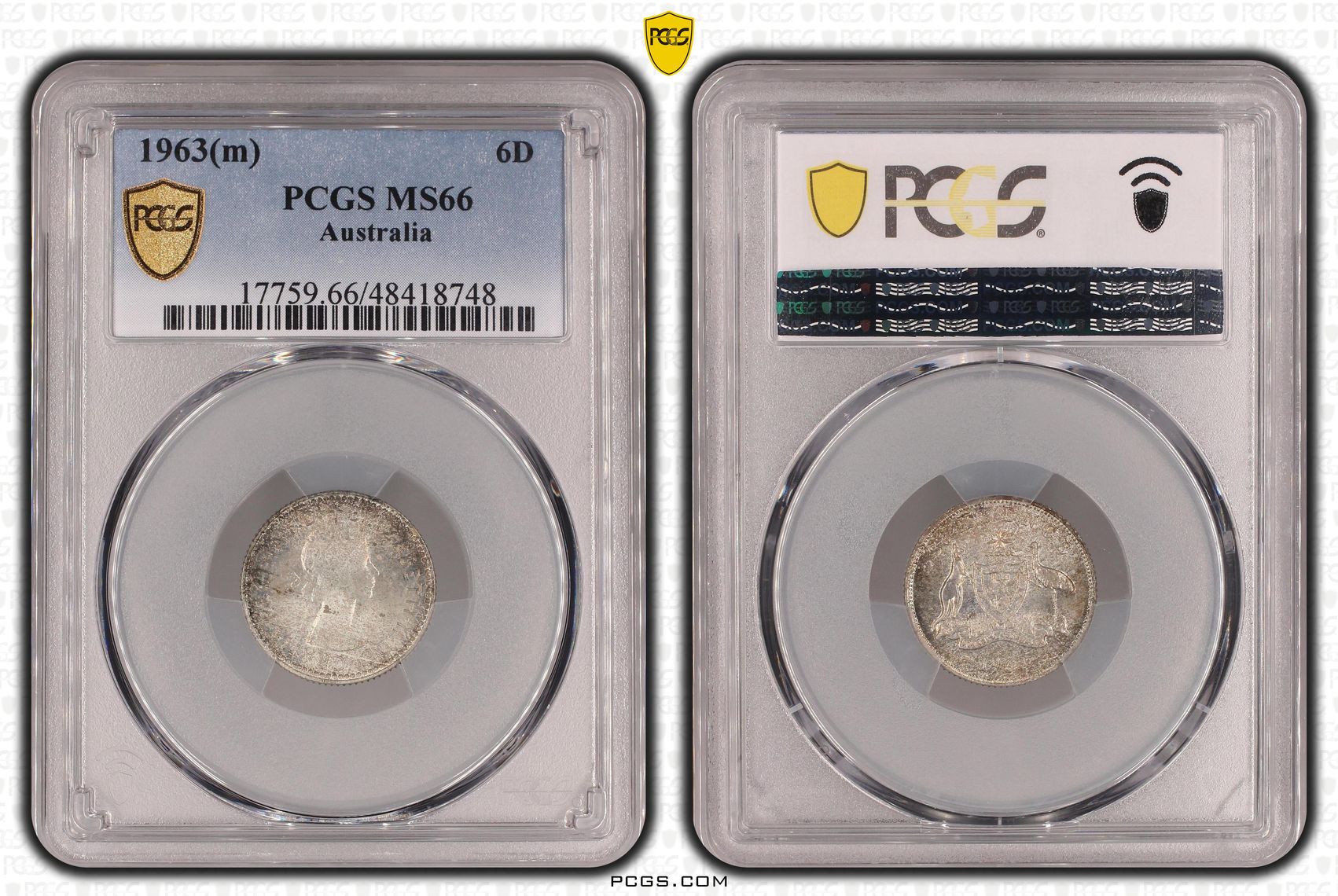 Elizabeth II, Sixpence, 1963(m), PCGS MS66