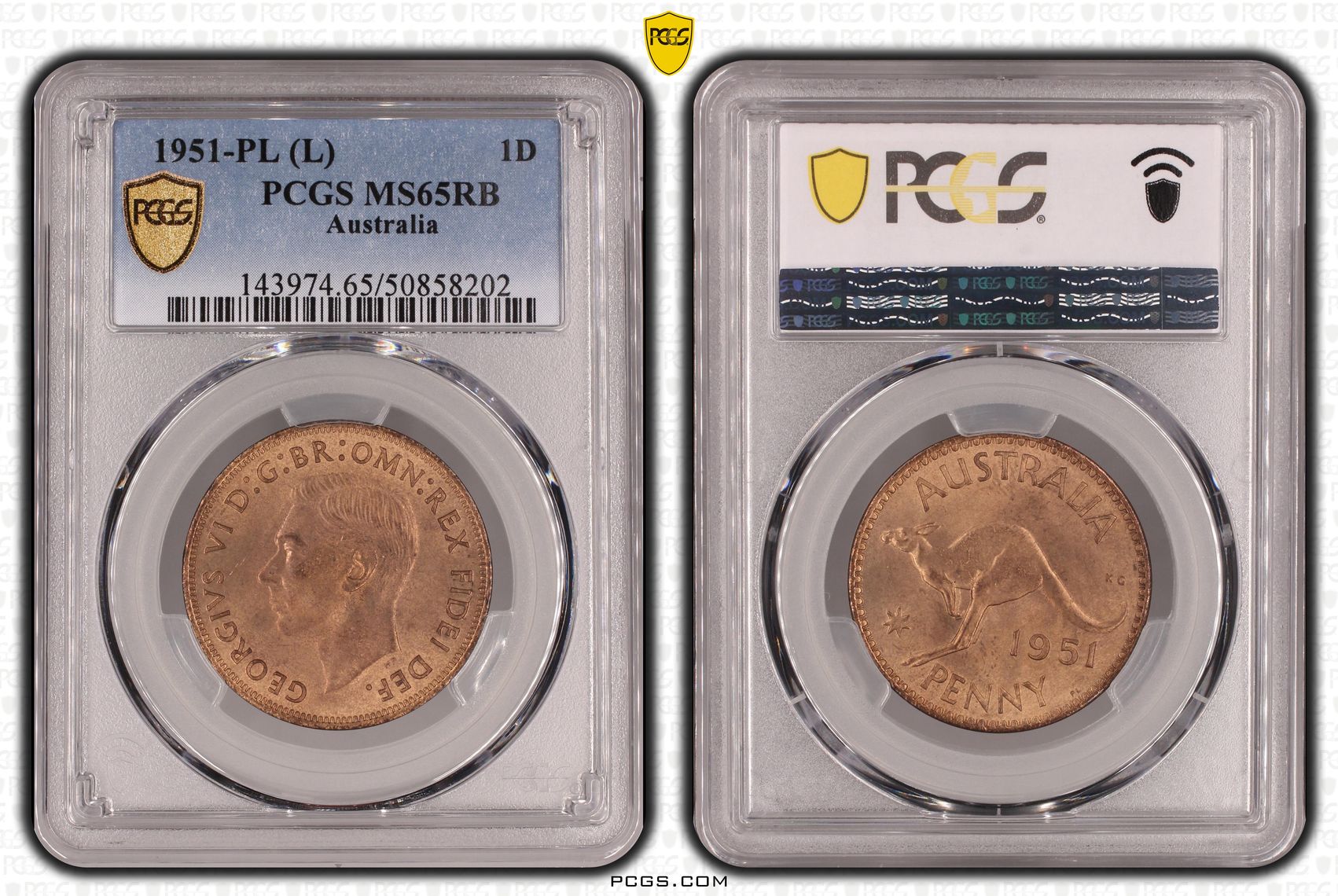 Penny, 1951-Pl, Pcgs Ms65rb