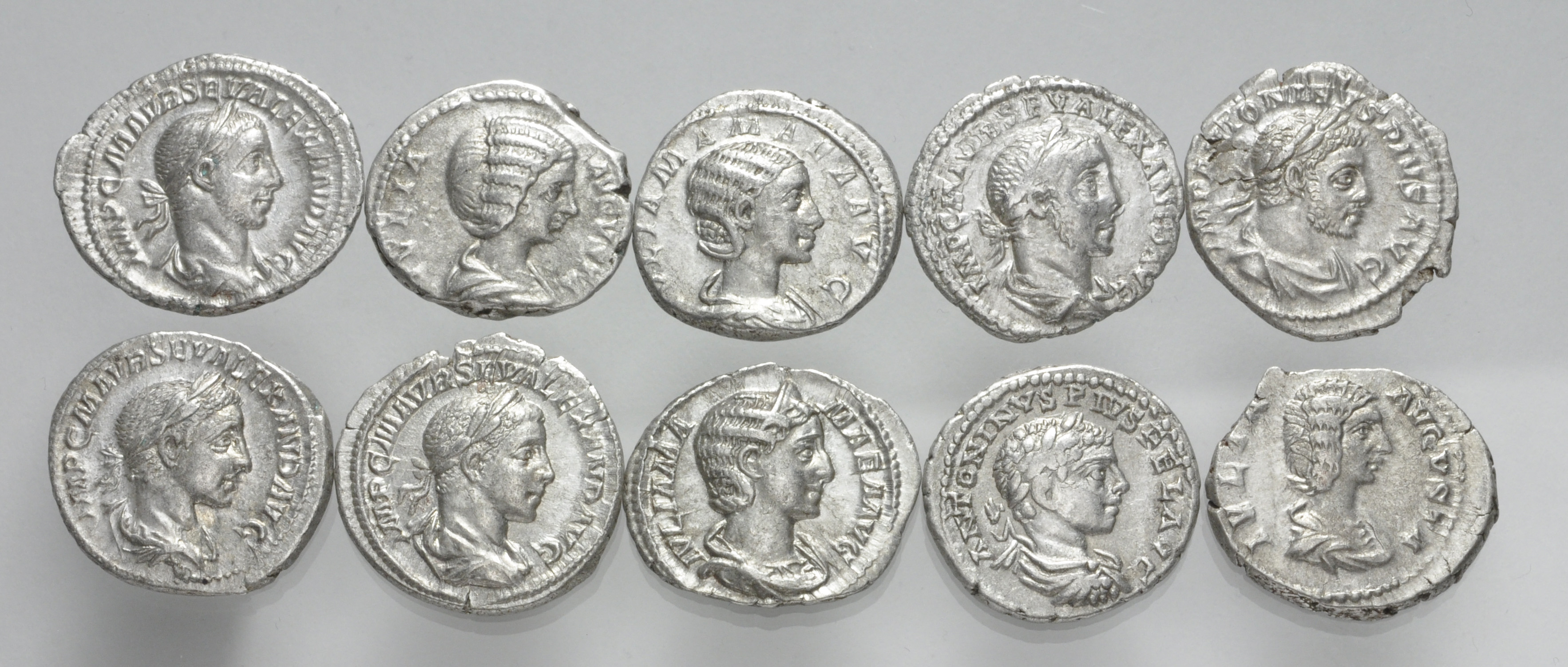 ROMAN. Imperial. Lot of ten (10) Severan AR Denarii. | Classical ...