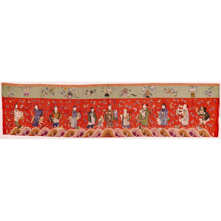 Chinese Qing Silk Embroidery Large Deity Banner
