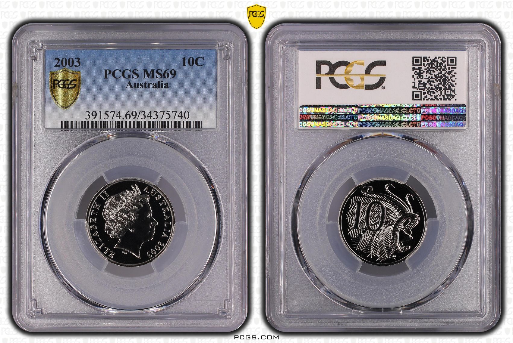 Ten Cent, 2003, PCGS MS69