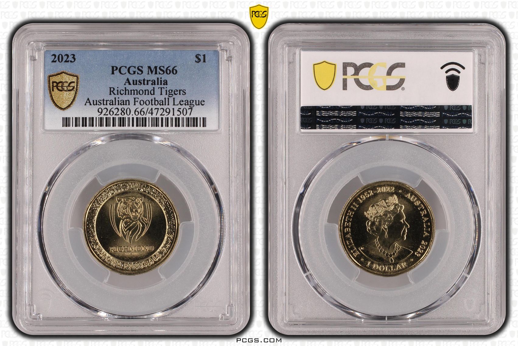 AFL - Richmond Tigers, One Dollar, 2023 POP Report 6/0, PCGS MS 66