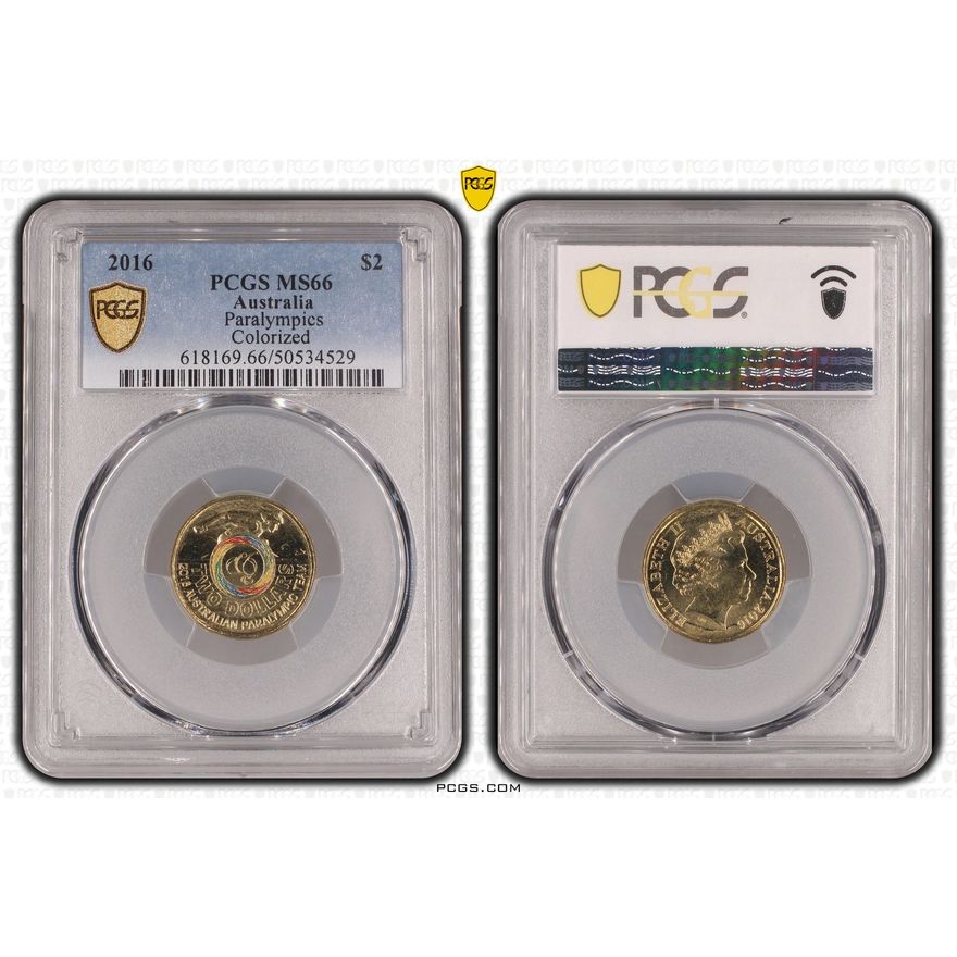 Paralympics Colorized, Two Dollar, 2016, PCGS MS66