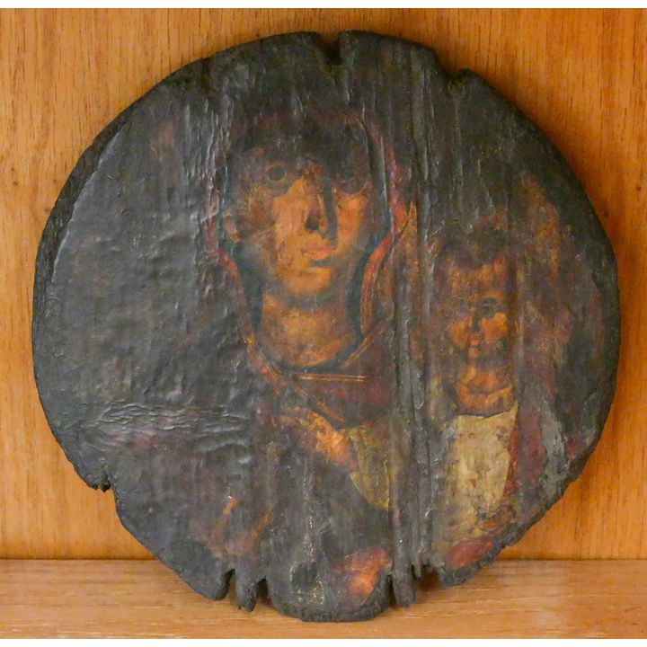 Old Madonna Wood Religious Icon 8''