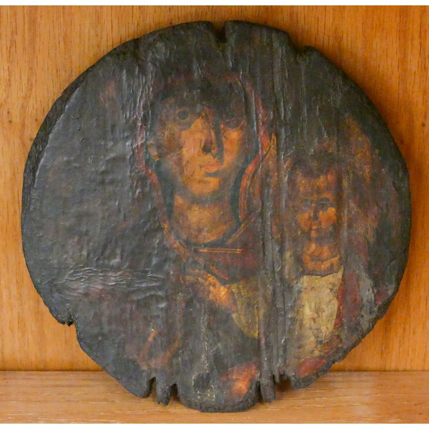 Old Madonna Wood Religious Icon 8''