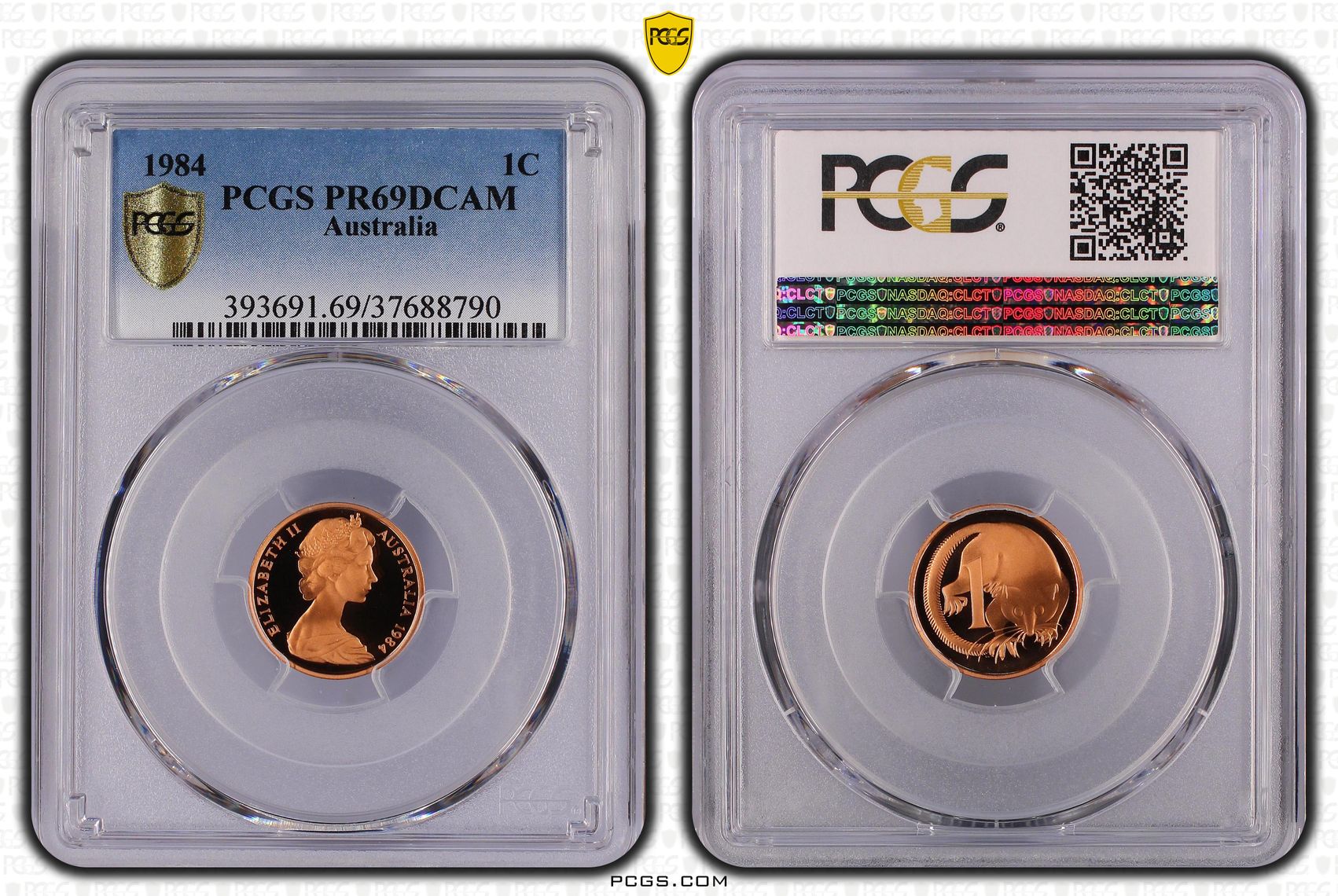 Elizabeth II, One Cent, 1984, PCGS PR69DCAM