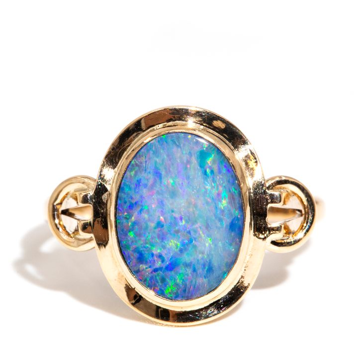 Vintage 9ct Gold Opal Doublet Ring,
