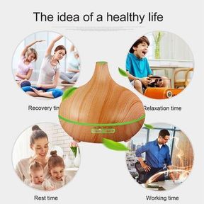 DH RGB Ultrasonic Essential Oil Diffuser and Humidifier Dark Wood DEFECTIVE