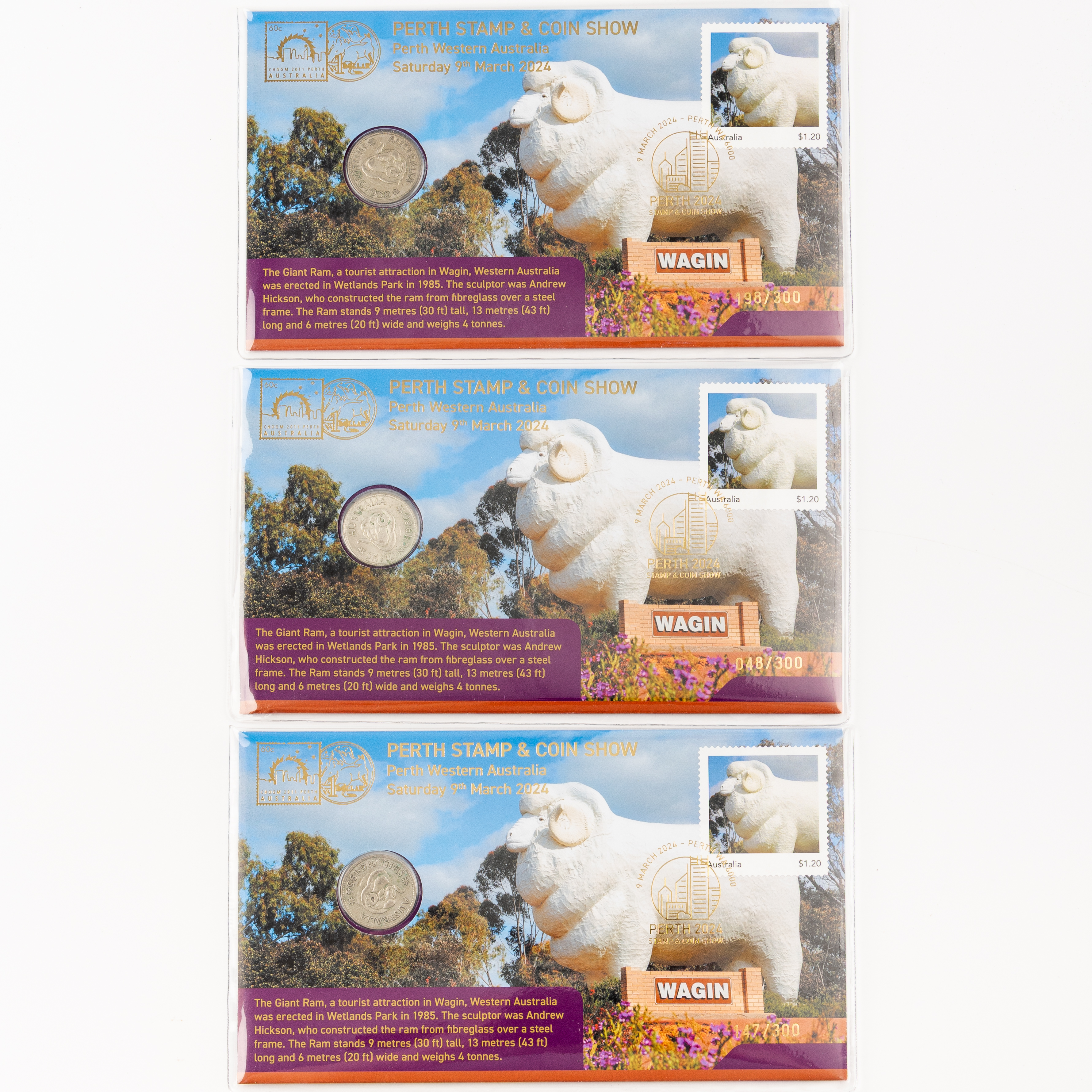 Elizabeth II, Perth Stamp & Coin Show - The Giant Ram, Shilling, 2024, UNC