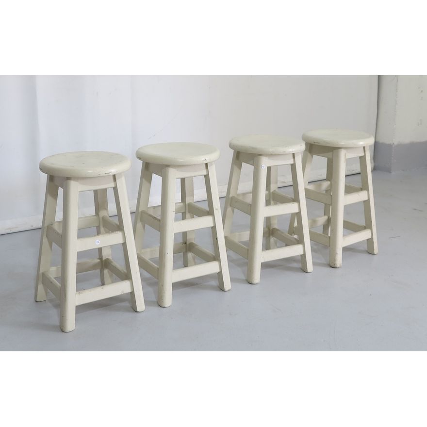 SET OF 4 PAINTED STOOLS