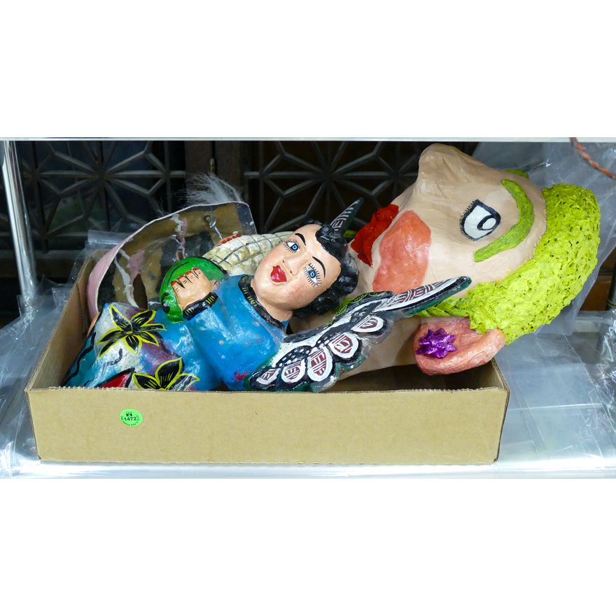 Box Mexican Paper Mache Masks & Angel