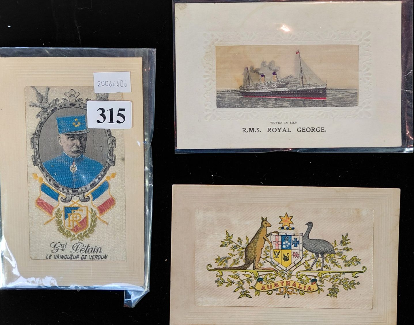 315 · SILK  POSTCARDS - MILITARY
