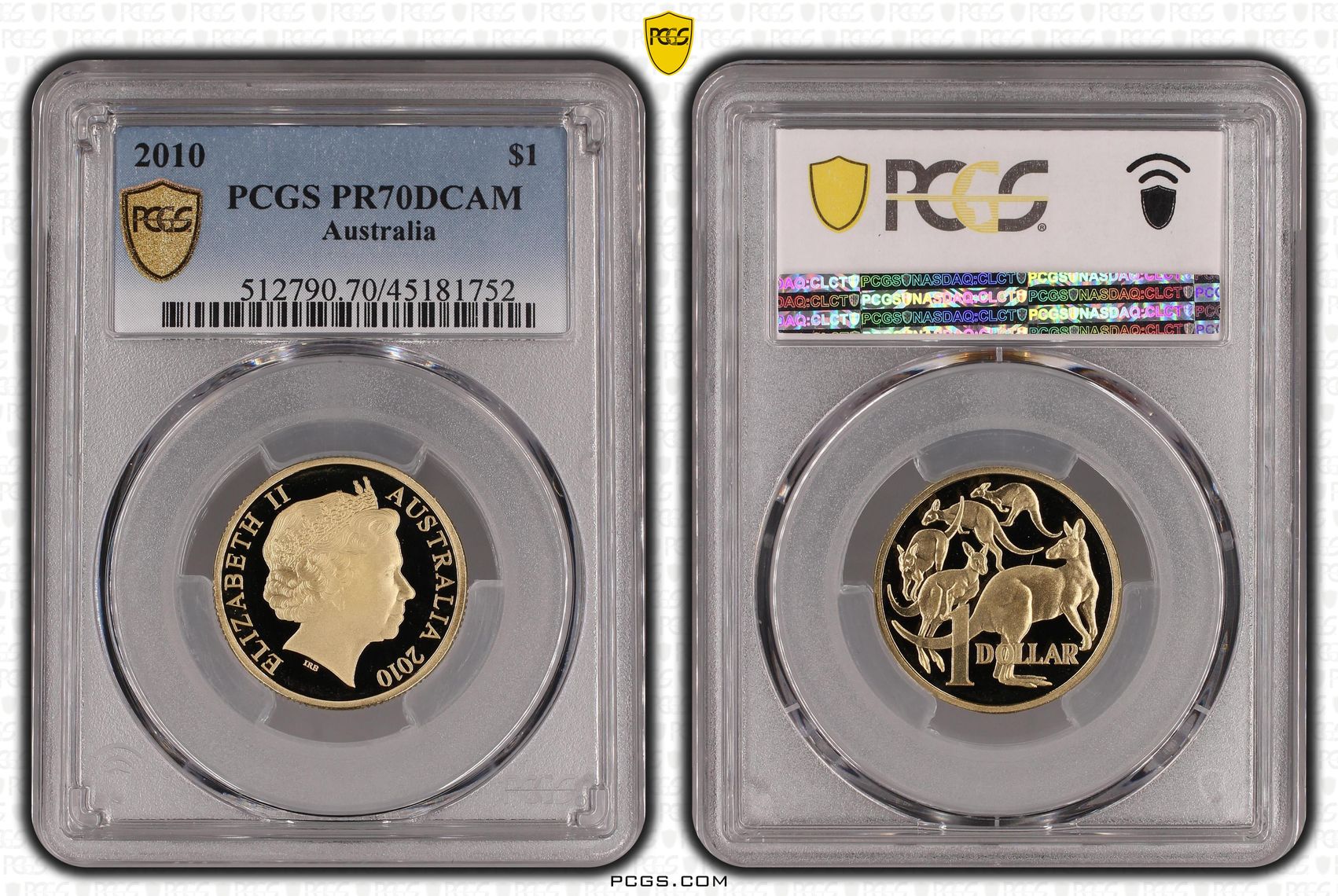 2010 Australia One Dollar, $1 PCGS - PR70DCAM POP 6/0 -752