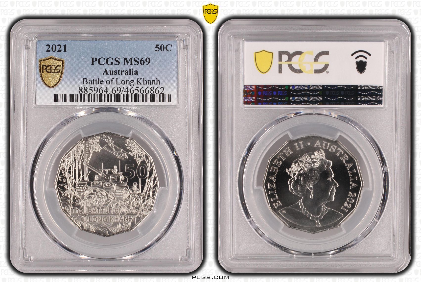 Battle of Long Khanh, Fifty Cent, 2021, PCGS MS69