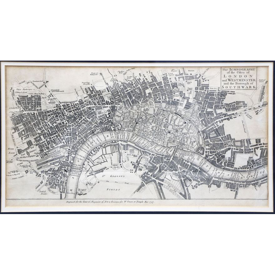 OWENS, W. [Publisher] [2 maps] - The Ichnography of the Cities of London, and Westminster and the Borough of Southwark.