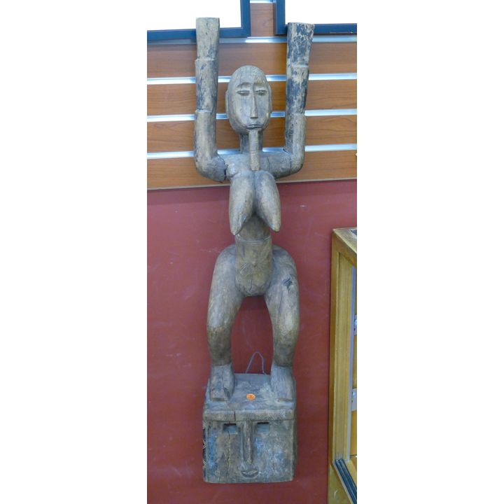 Old African Wood Female Helmet Mask 40''