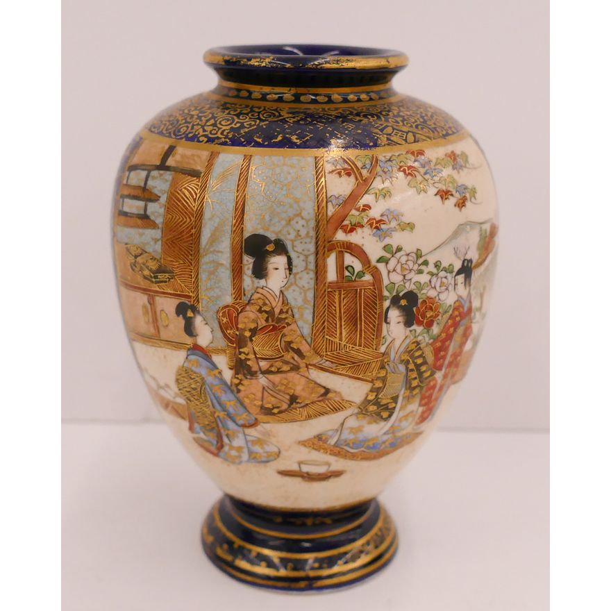 Meiji Japanese Satsuma Vase- 4.5''