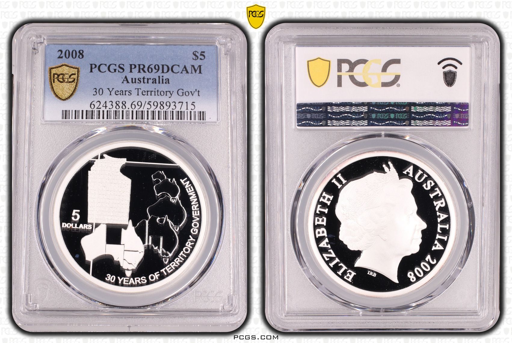 30 Years Territory Gov't, Five Dollar, 2008, PCGS PR69DCAM