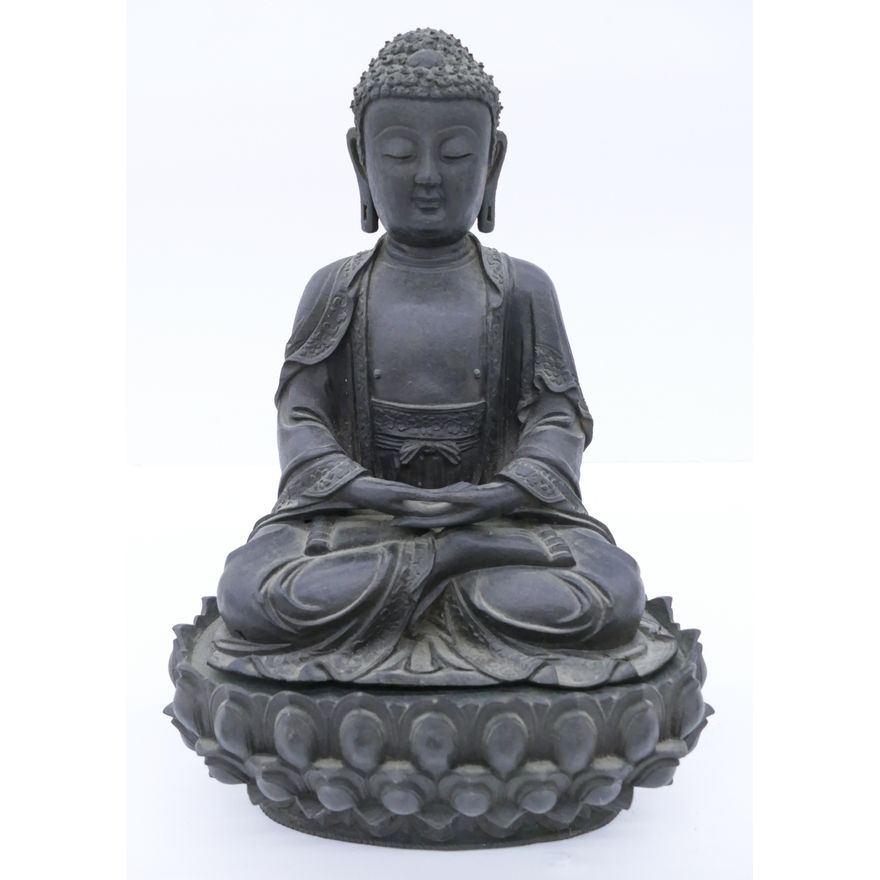 Chinese Ming Bronze Seated Buddha on Lotus Throne
