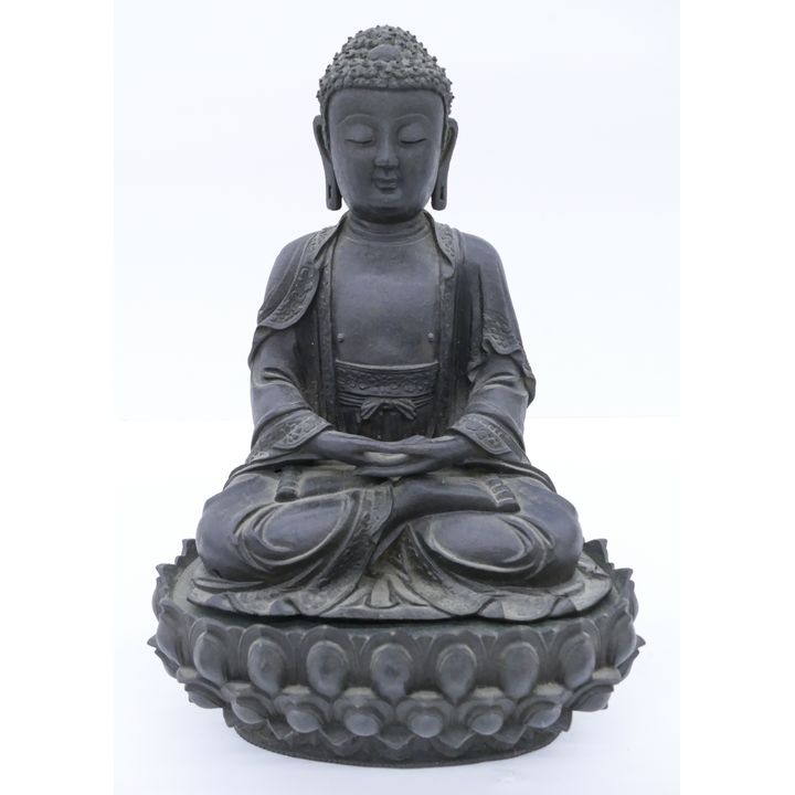 Chinese Ming Bronze Seated Buddha on Lotus Throne