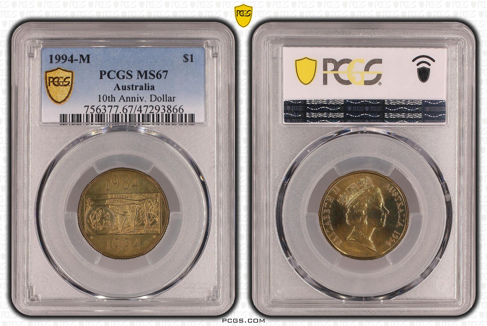 10th Anniv. Dollar, One Dollar, 1994-M POP Report 10/0, PCGS MS 67