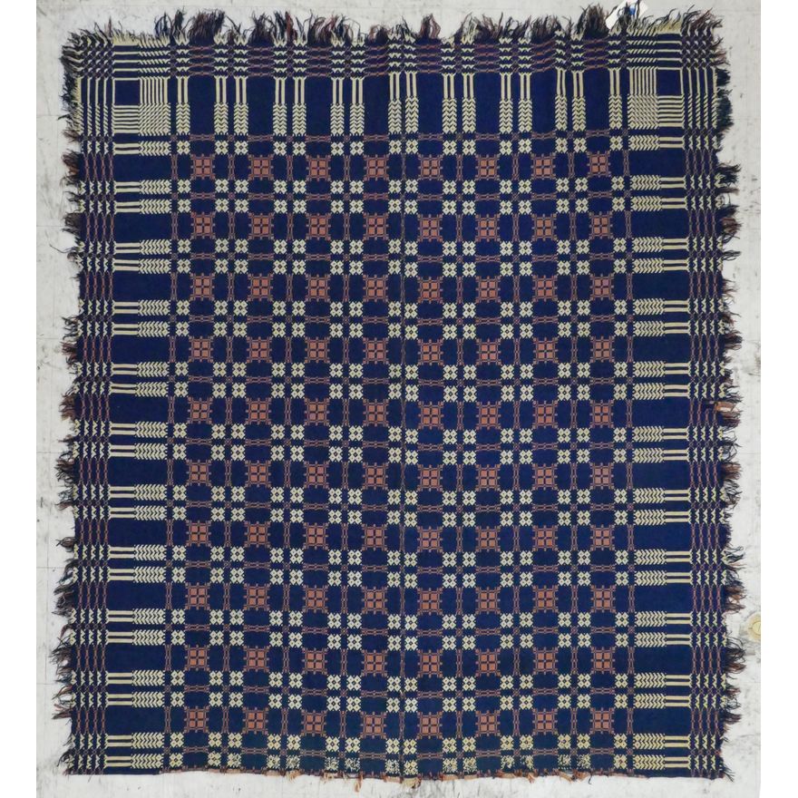 Antique American Blue Homespun 65''x82'' Approx.