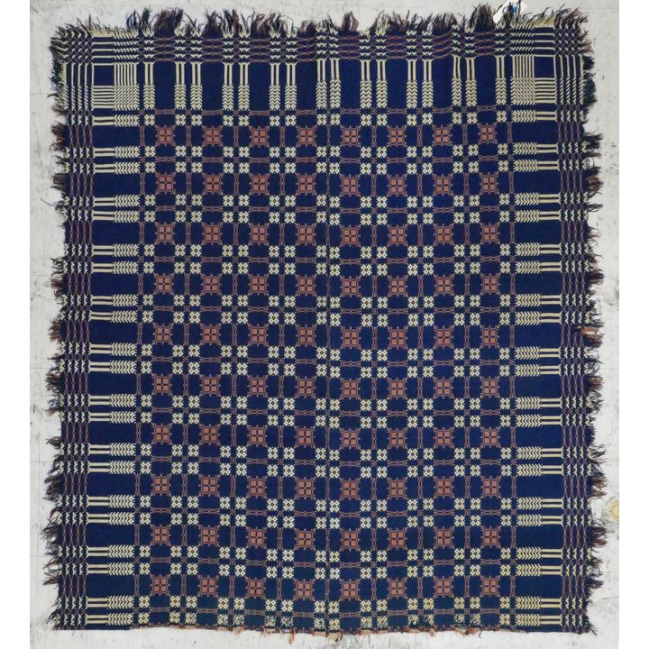 Antique American Blue Homespun 65''x82'' Approx.