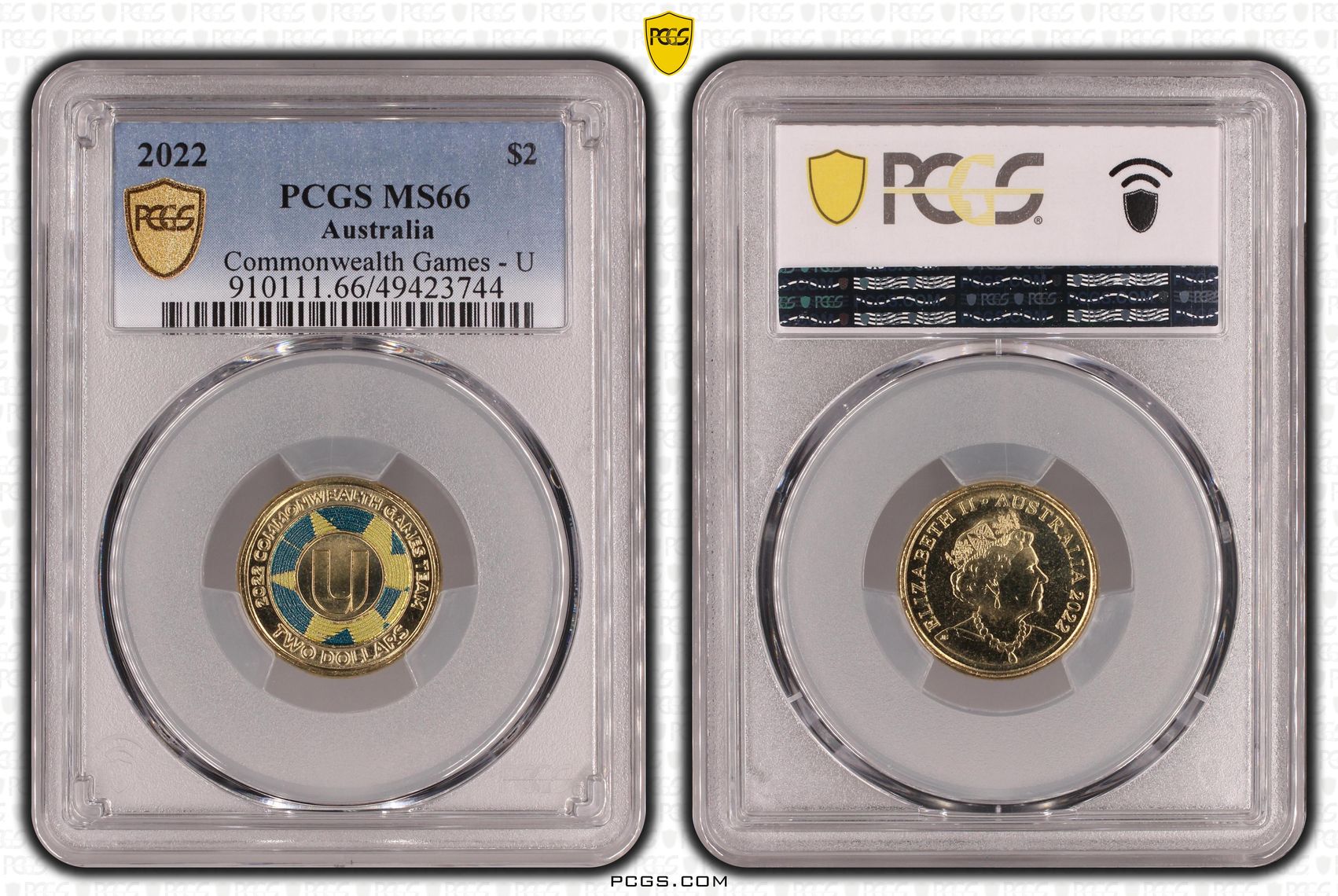 Elizabeth II, Commonwealth Games - U , Two Dollar, 2022, PCGS MS66