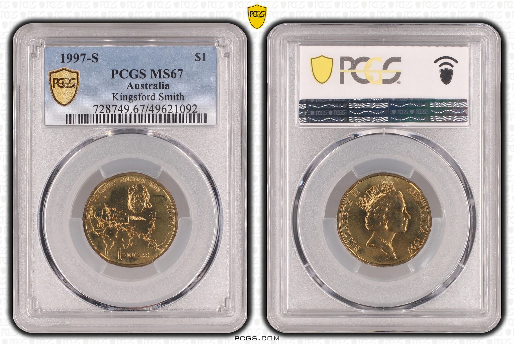 197 · Kingsford Smith , One Dollar, 1997-S, PCGS MS67