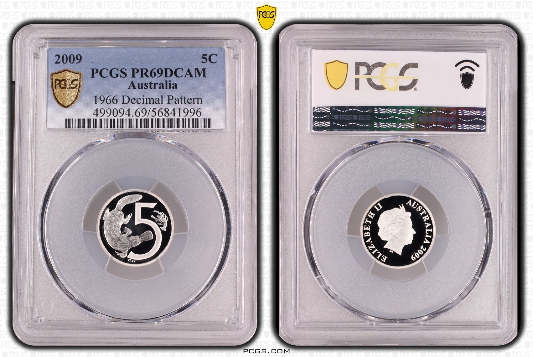 467 · 1966 Decimal Pattern, Five Cent, 2009,  PR69DCAM
