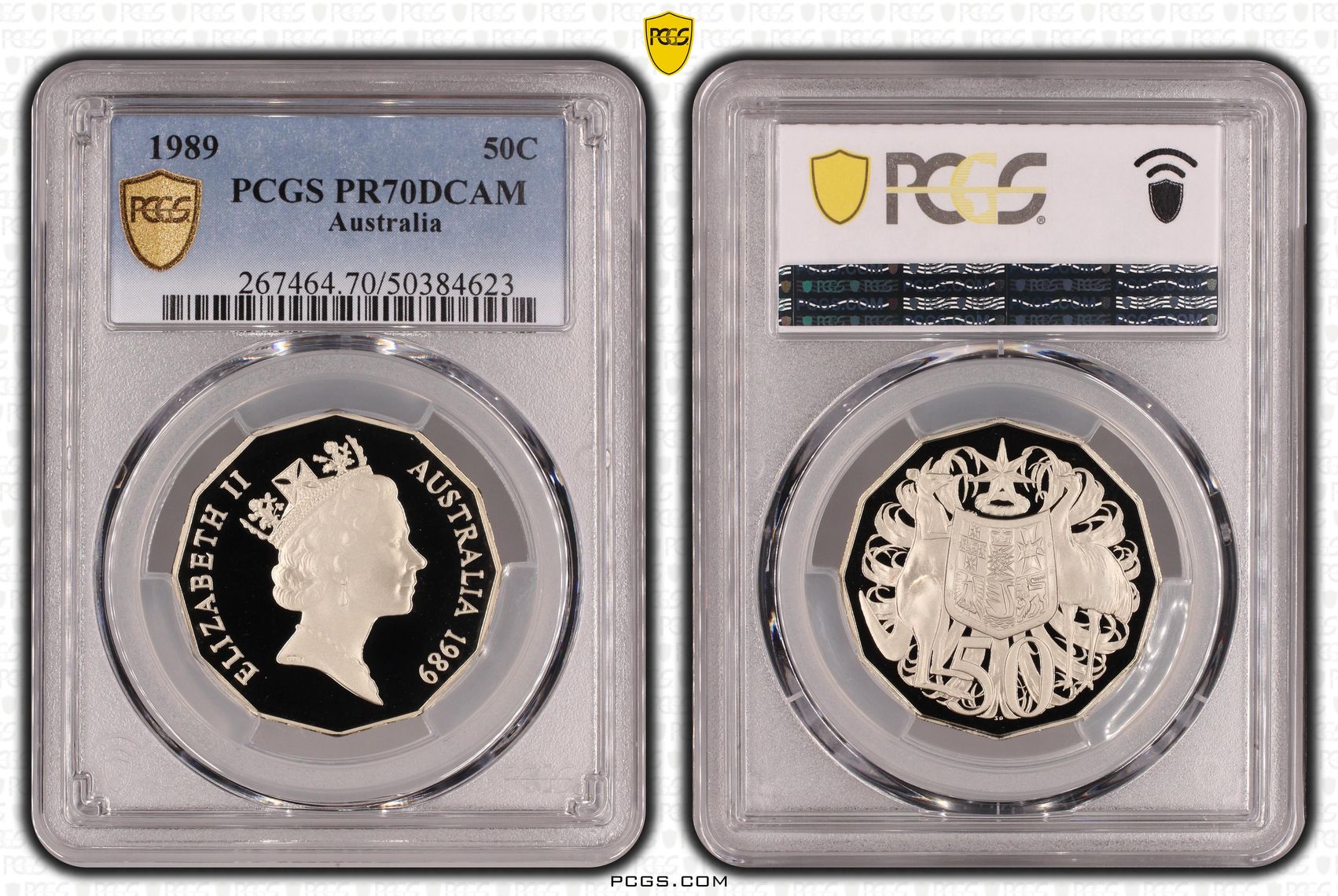 POP 14/0, Fifty Cent, 1989, PCGS PR70DCAM