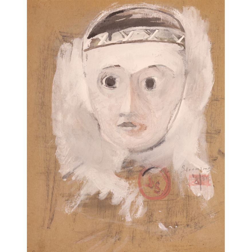 Jay Steensma ''After Helmi, Portrait of Indian'' 1981 Oil