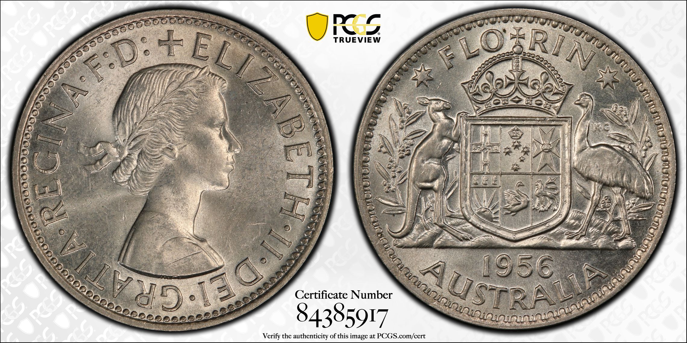 Florin, 1956(m), PCGS MS63