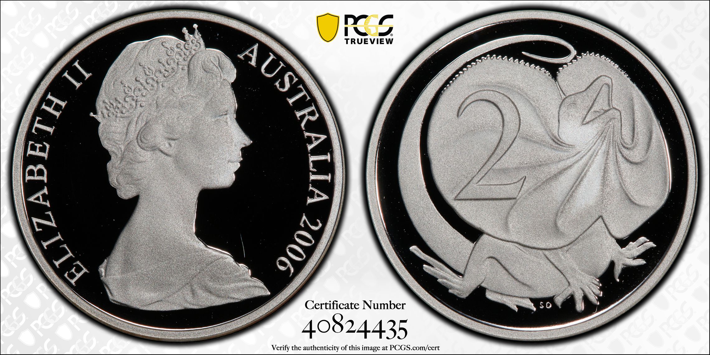 46 · 2006 Australia Two Cent, 2c Silver Young Bust PCGS - PR70DCAM POP 12/0 -435