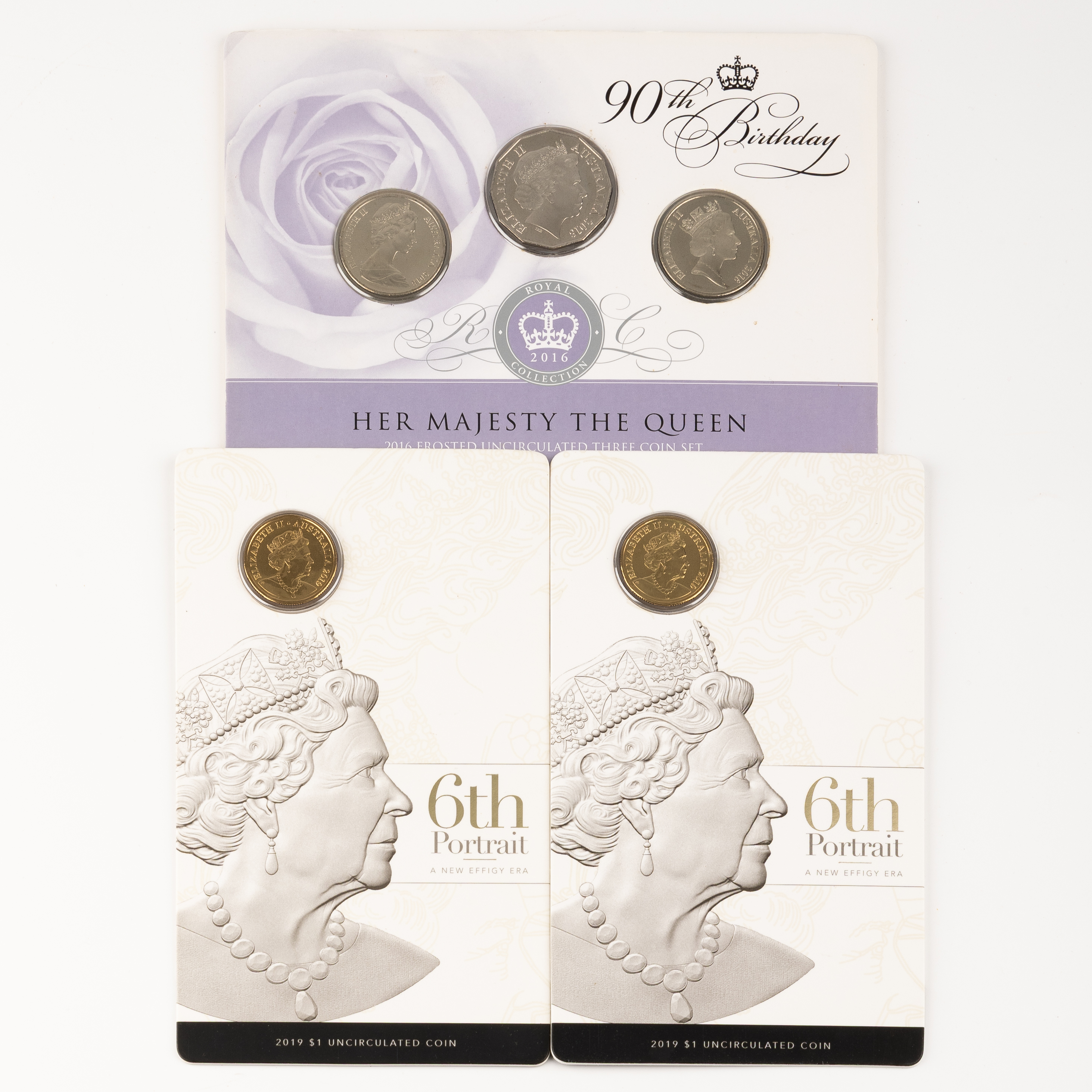 Elizabeth II, QEII 90TH Birthday & 6TH Portrait, Twenty Cents - One Dollar, 2016 - 2019, UNC