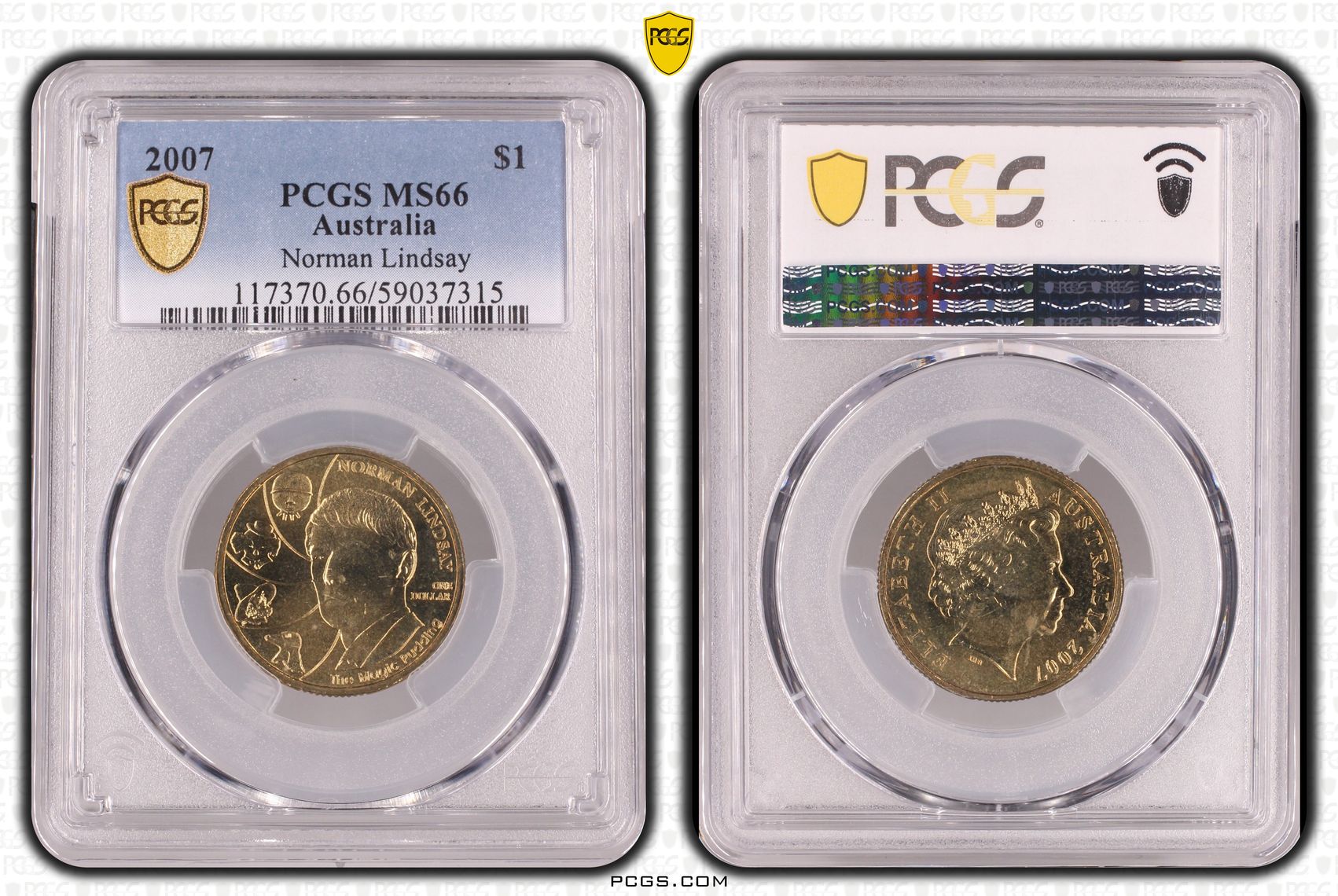 Norman Lindsay, One Dollar, 2007, PCGS MS66