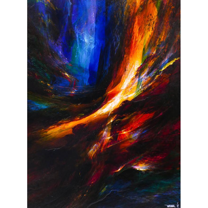 Leonardo Nierman ''Cosmic Fury'' 1967 Oil