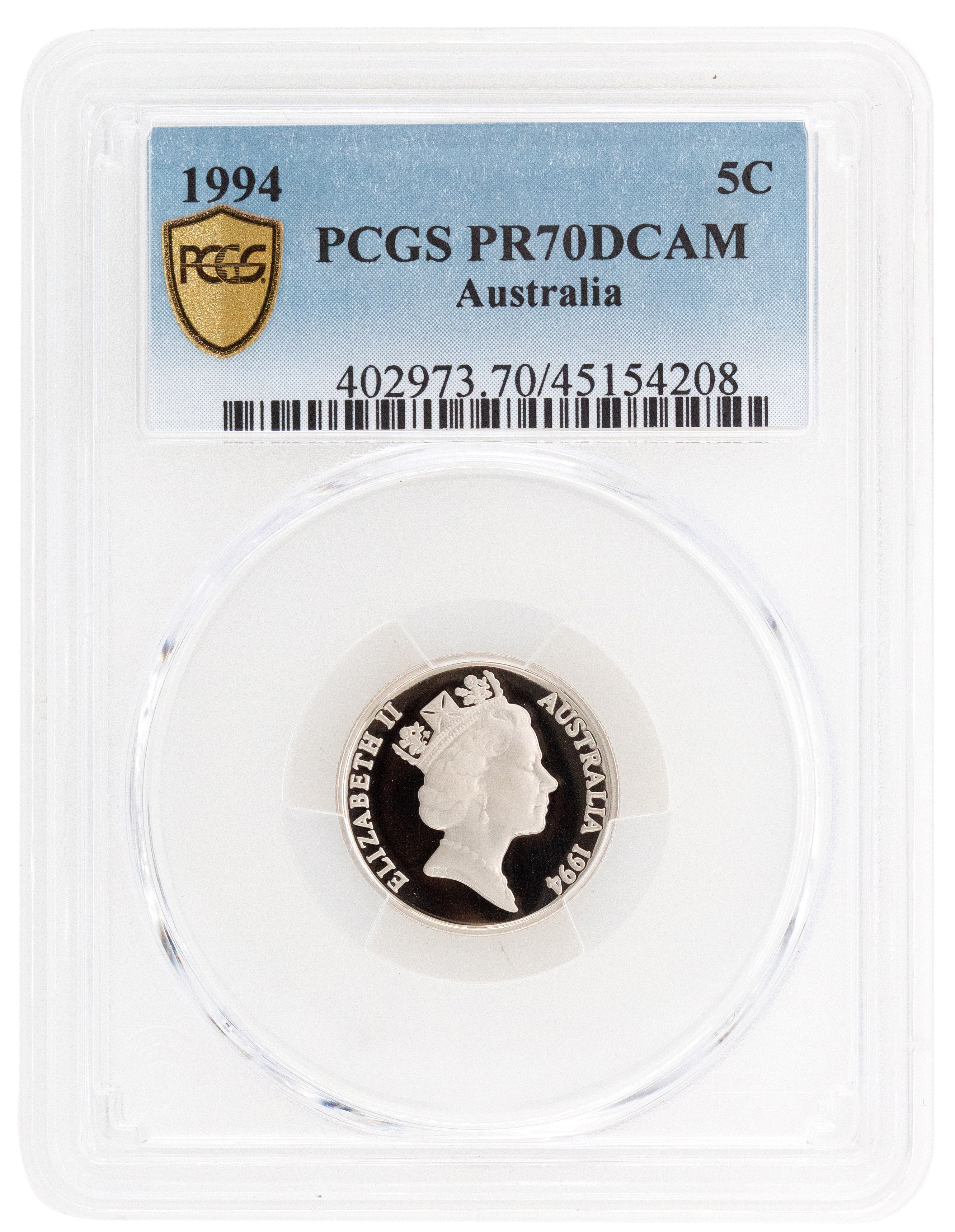 Elizabeth II, Five Cent, 1994, PCGS PR 70DCAM