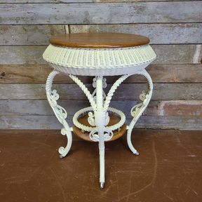 Heywood Wakefield American Victorian Wicker Parlor Table