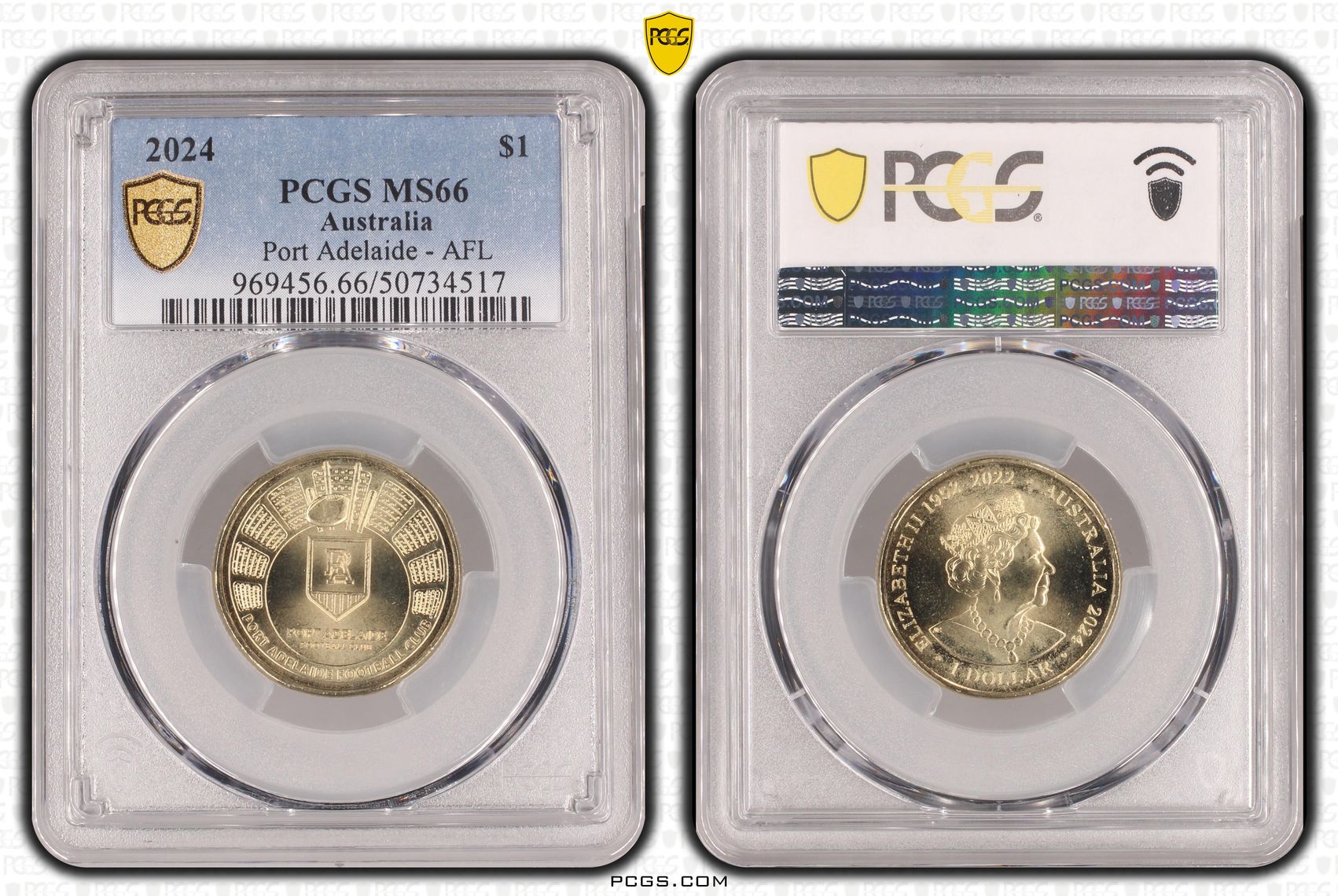 Port Adelaide - AFL , One Dollar, 2024, PCGS MS66